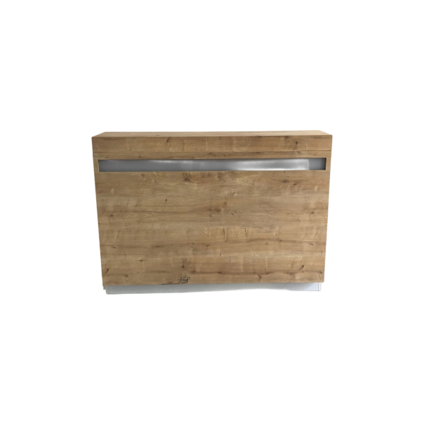 Işıklı Pleksili Safir Meşe Karşılama Desk Kiralama 110x150x33